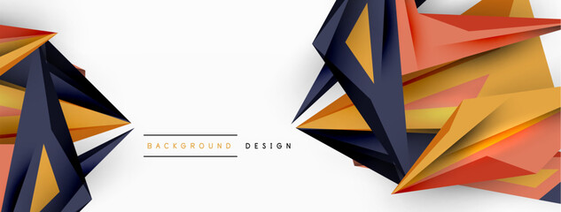 Minimal geometric abstract background. Low poly dynamic triangle design. Trendy techno business template for wallpaper, banner, background or landing