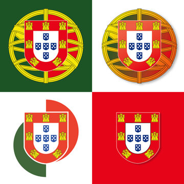 Escudo de Armas Portugu&ecirc;s com Esfera Armilar (Easy to Edit)