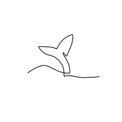 whale tail drawn one continuous line