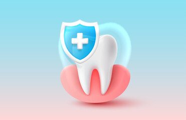 Protection of teeth, treatment against viruses and caries. Vector illustration