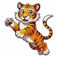 Cartoon Style Tiger Vector Art