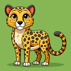 Cartoon Style Cheetah Vector Art