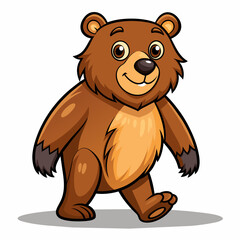 Cute and Cheerful Bear Cartoon Vector