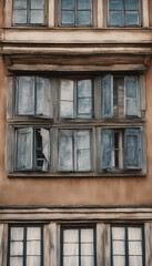 Fototapeta premium Old windows with shutters