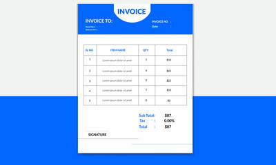 Simple and Modern Business Invoice Design 