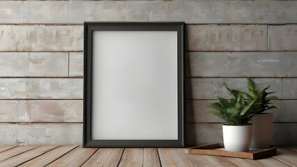Frame mockup. Home Office wall poster mockup. Interior mockup with office background. Modern interior design. 3D render