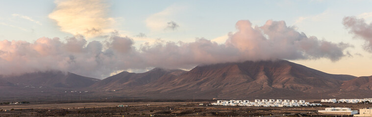 Mountain panorama  absorbing the clouds