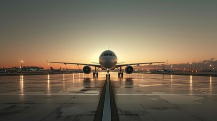 Twilight Serenity: Airliner Resting at Dusk