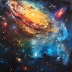 Naklejka premium Stunning Galactic Vortex in the Cosmos