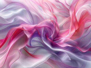 Obraz premium A dynamic blend of soft flowing fabrics in various shades of pink and purple