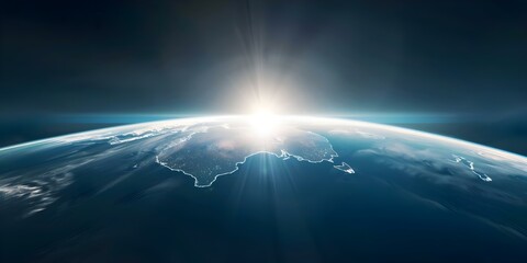 View of the Australian Continent from Space. Concept Space Exploration, Earth from Above, Satellite Imagery, Astronaut's Perspective, Outdoor Photography