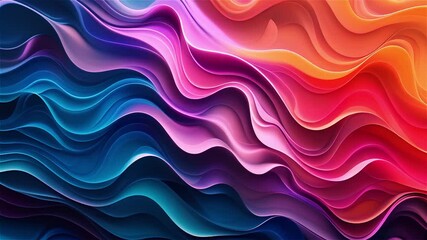 Vibrant Abstract Waves in Blue and Red Hues with Smooth Flowing Texture