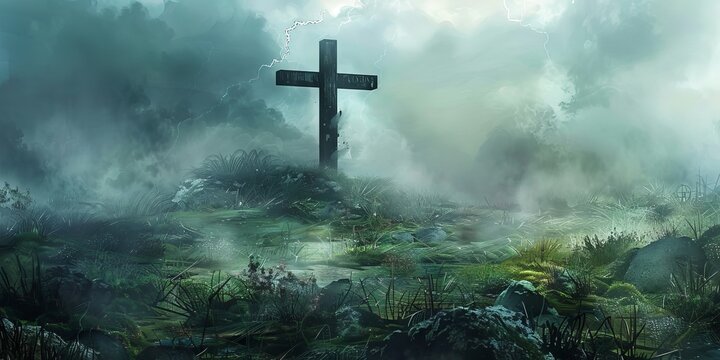 Clean and crisp illustration of a battlefield cross with emphasis on its symbolic significance.