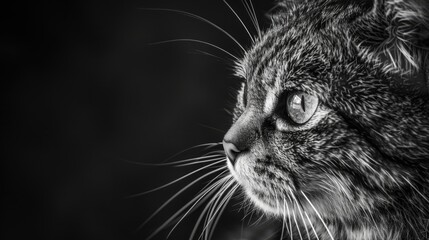 Enigmatic monochrome feline