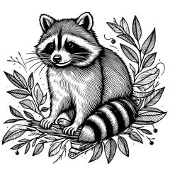 Raccoon lineart © foggy