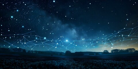 Exploring Celestial Data Analysis Through Night Sky Constellations. Concept Astronomy, Data Analysis, Night Sky, Constellations, Celestial