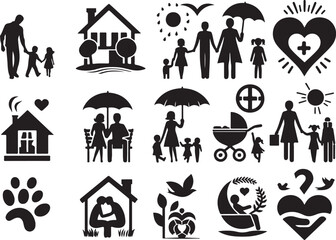 The Family Icon Set: Simple Silhouettes, Big Impact, Vector Illustration