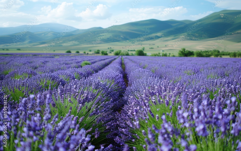 Wall mural A beautiful view of lavender fields in France