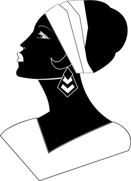 recommend clip art: Art Deco  woman in profile  silhouette  cutout  