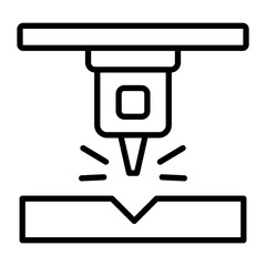 Laser Cutting Line Icon