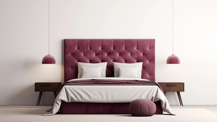 Modern style bedroom interior with luxury furniture and decor