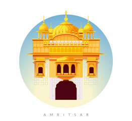 The Golden Temple - Amritsar - Stock Illustration
