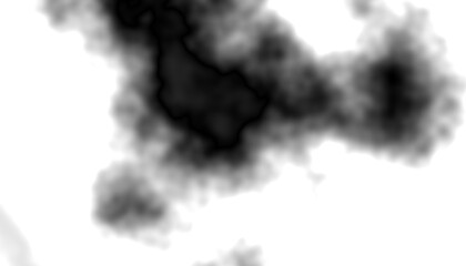Black smoke steam isolated transparent background. Fog and mist effect for text or space. Overlay with transparent background