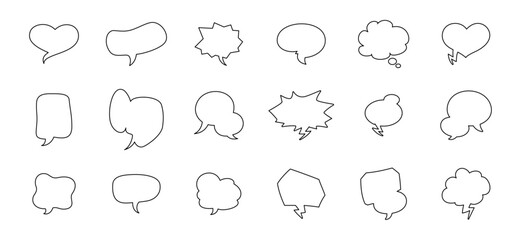 Collection of empty speech bubbles. Comic speech bubble. Retro empty comic bubble. Vector illustration