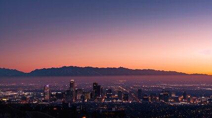 Salt Lake City Utah USA downtown city skyline at dawn : Generative AI