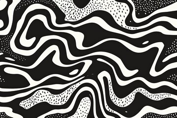 Black And White Wavy Abstract Pattern