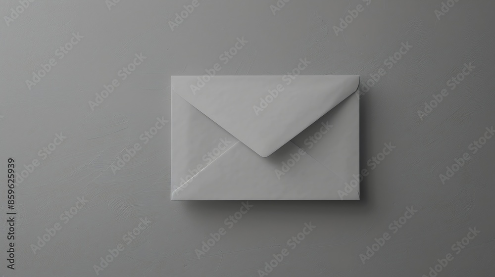 Aufkleber White notification message mail envelopes on gray background Creative minimalism layout : Generative AI