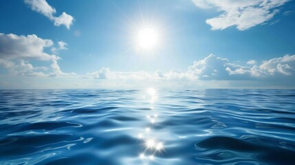 Obraz premium View of ocean surface with refracted sunlight