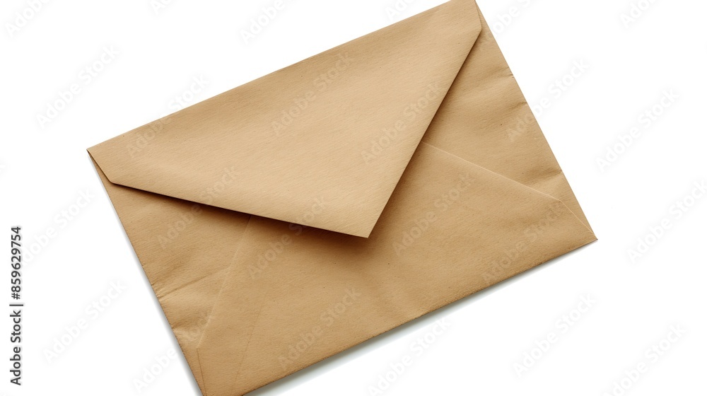 Poster brown envelope isolated on the white background : generative ai