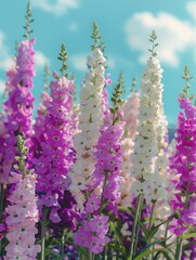 Obraz premium Purple And White Flowers In Field