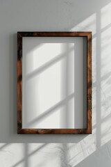 Wooden Frame Against White Wall