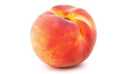 Ripe peach  fruit isolated on white background cutout : Generative AI
