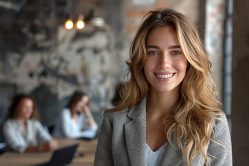 Fototapeta premium Empowering Female CEO Leading Corporate Team