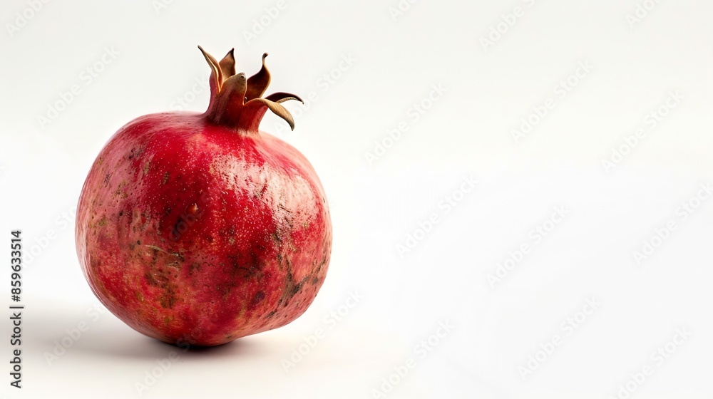 Poster Pomegranate isolated on white background Fresh pomegranate Clipping path pomegranate Pomegranate macro studio photo : Generative AI