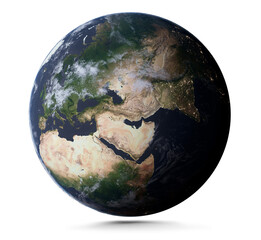 planet earth focus on Middle East, global, globe, 3d-illustration, elements of this image furnished by NASA © wetzkaz