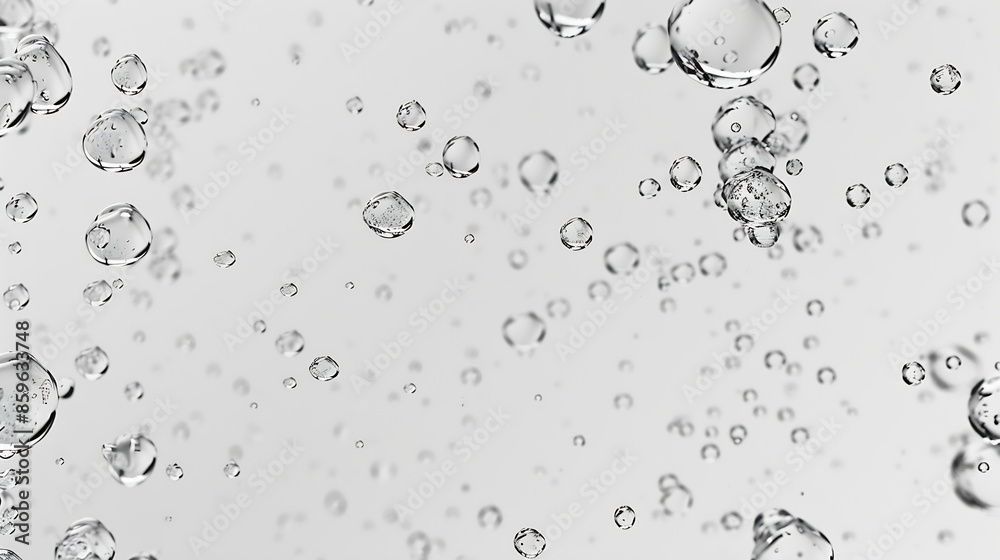 Poster water bubbles isolated over a light gray background : generative ai