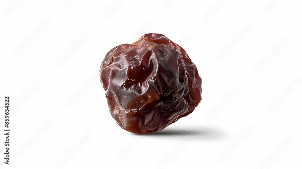 Poster Brown raisin isolated on white background with clipping path and full depth of field : Generative AI