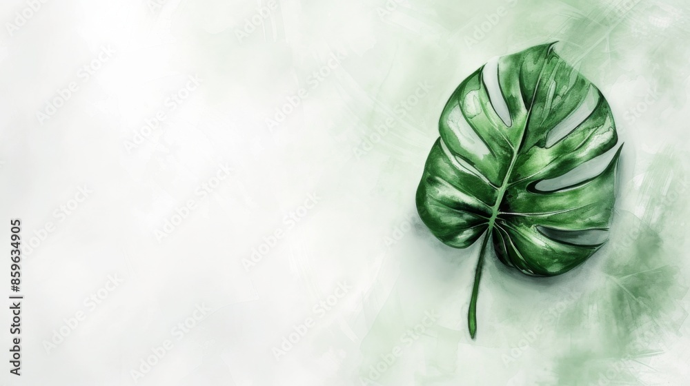 Canvas Prints Monstera leaf on a white background