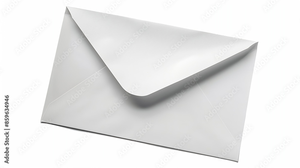 Poster White envelope with folded blank sheet of paper for correspondence isolated on white background : Generative AI