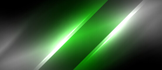Naklejka premium Neon dynamic diagonal light rays background. Techno digital geometric concept design for wallpaper, banner, presentation, background