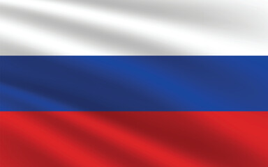 National Flag of Russia. Russia flag. Waving Russia flag.
