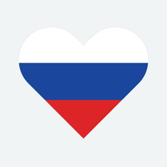 National Flag of Russia. Russia flag. Russia Heart flag. 
