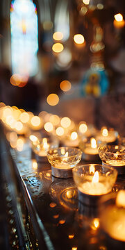 Vig&iacute;lia &agrave; luz de velas em um lugar de adora&ccedil;&atilde;o