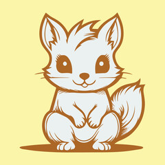 squirrel with a nut vintage vector design