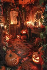 Obraz premium Haunting Halloween Decor in Soft Glow