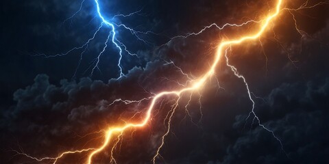 lightning in the night sky, Dark sky